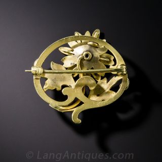 Art Nouveau Flower Brooch by Brassler