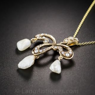 Art Nouveau Freshwater Pearl Pendant