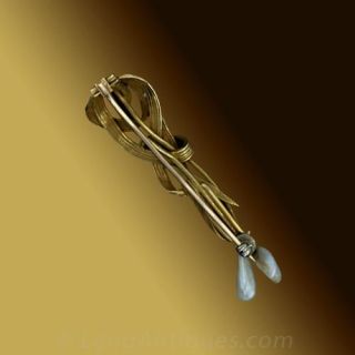 Art Nouveau Freshwater Pearl Reed Pin