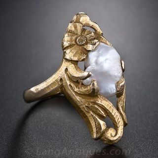Art Nouveau Freshwater Pearl Ring