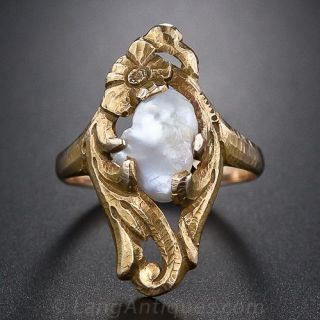 Art Nouveau Freshwater Pearl Ring
