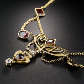 Art Nouveau Garnet and Diamond Necklace  