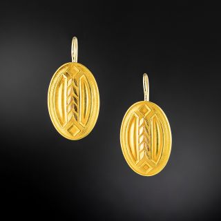 Art Nouveau Gold Earrings by Brassler - 2