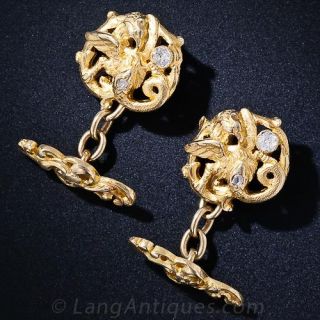 Art Nouveau Griffin and Snake Cufflinks