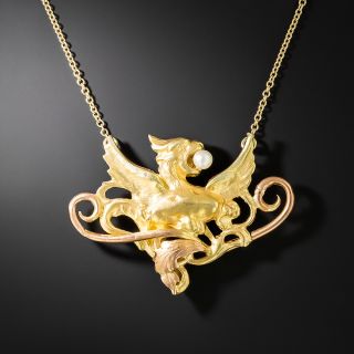 Art Nouveau Griffin Necklace - 2