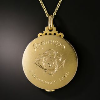 Art Nouveau Habille Portrait Pendant with Mirror by Frainier