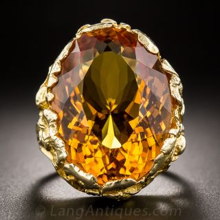 Art Nouveau-Inspired Orange Citrine Ring