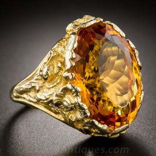 Art Nouveau-Inspired Orange Citrine Ring