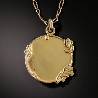 Art Nouveau Iris Medal Pendant