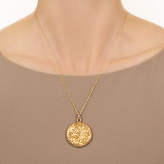 Art Nouveau Lady with Parasol Locket