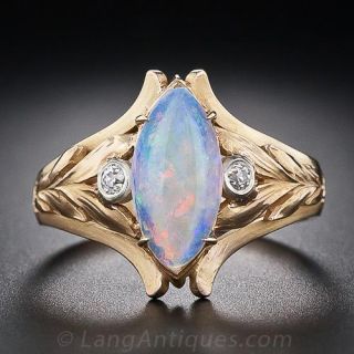 Art Nouveau Marquise Opal Ring 