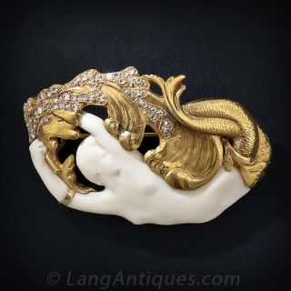 Art Nouveau Mermaid Brooch