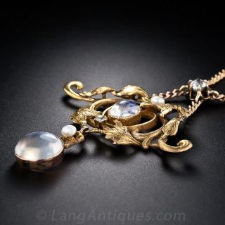 Art Nouveau Moonstone Necklace