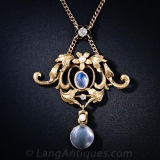 Art Nouveau Moonstone Necklace