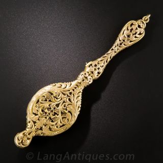 Art Nouveau Natural Pearl and Diamond Lorgnette