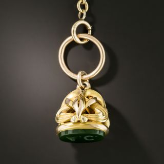 Art Nouveau Nephrite Fob - 2
