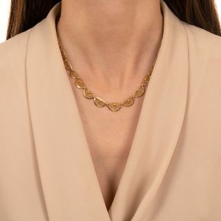 Art Nouveau Palmette Gold Necklace