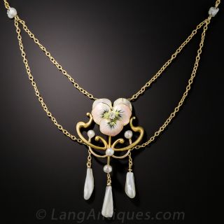 Art Nouveau Pansy Necklace