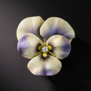 Art Nouveau Pansy Pin by Krementz   - 1