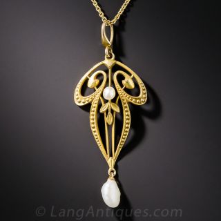 Art Nouveau Pendant Necklace by Theberath and Co.