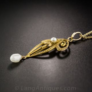 Art Nouveau Pendant Necklace by Theberath and Co.