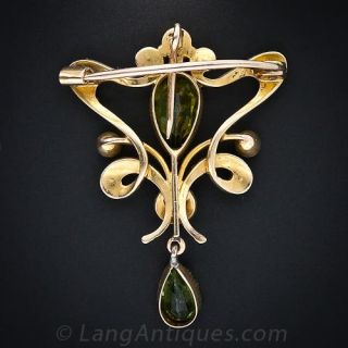 Art Nouveau Peridot Brooch/Pendant