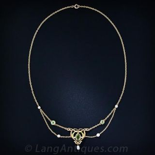 Art Nouveau Peridot  Necklace