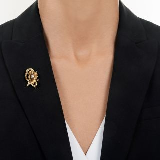Art Nouveau Poppy Brooch