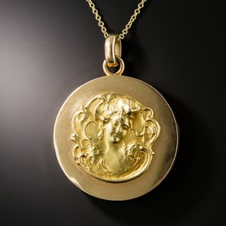 Art Nouveau Portrait Locket - 2