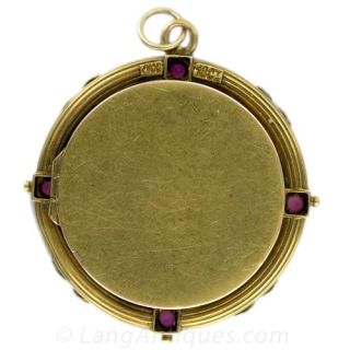 Art Nouveau Ruby and Diamond Locket