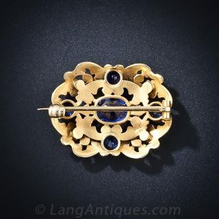 Art Nouveau Sapphire Brooch