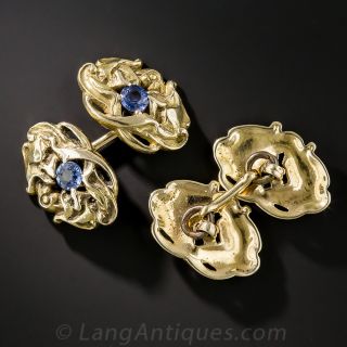 Art Nouveau Sapphire Cuff Links 