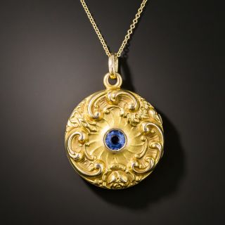 Art Nouveau Sapphire Locket  - 2