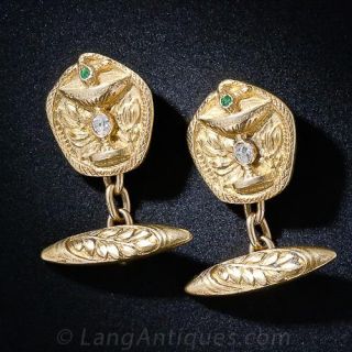 Art Nouveau Serpent and Chalice Cufflinks - 2