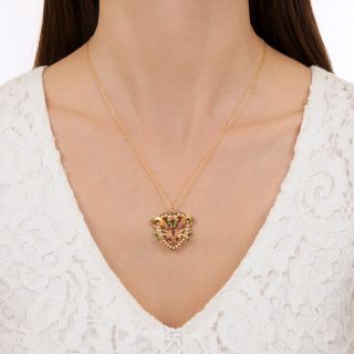 Art Nouveau Shreve & Co. Enamel and Seed Pearl Necklace