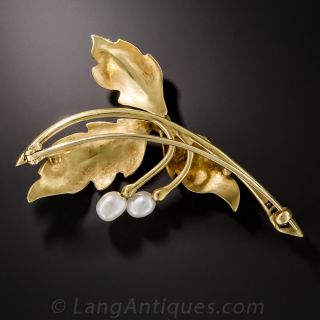 Art Nouveau Style Enamel Brooch