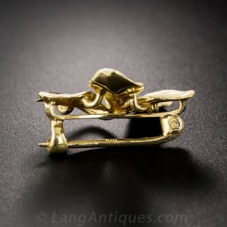 Art Nouveau Style Enamel Flower Brooch