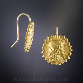 Art Nouveau Sunflower Earrings
