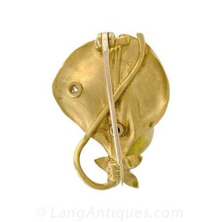 Art Nouveau Sweet Pea Brooch