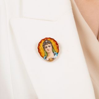Art Nouveau Swiss Enamel Brooch