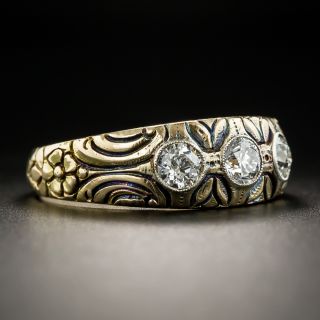 Art Nouveau Three-Diamond Ring