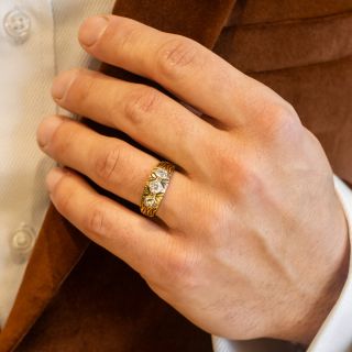 Art Nouveau Three-Diamond Ring