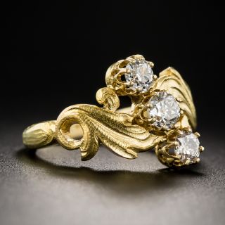 Art Nouveau Three Stone Diamond Ring