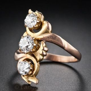Art Nouveau Three Stone Diamond Ring