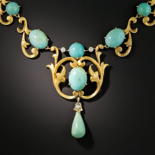 Art Nouveau Turquoise Necklace - 2