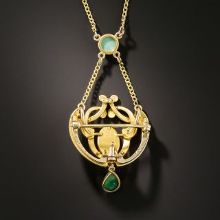 Art Nouveau Turquoise Necklace / Pin  