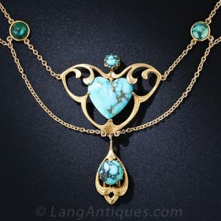 Art Nouveau Turquoise Necklace