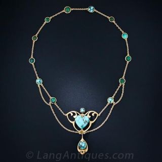 Art Nouveau Turquoise Necklace