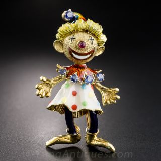 Articulated Enamel Clown - 1