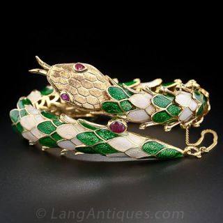 Articulated Enamel Snake Bracelet - 1